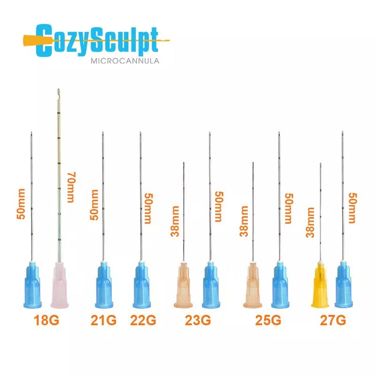 Schmerzlose-Nadeln-für-Hyaluron-Injektion. Atraumatische-sterile-Nadeln-in-verschiedenen-Größen.
